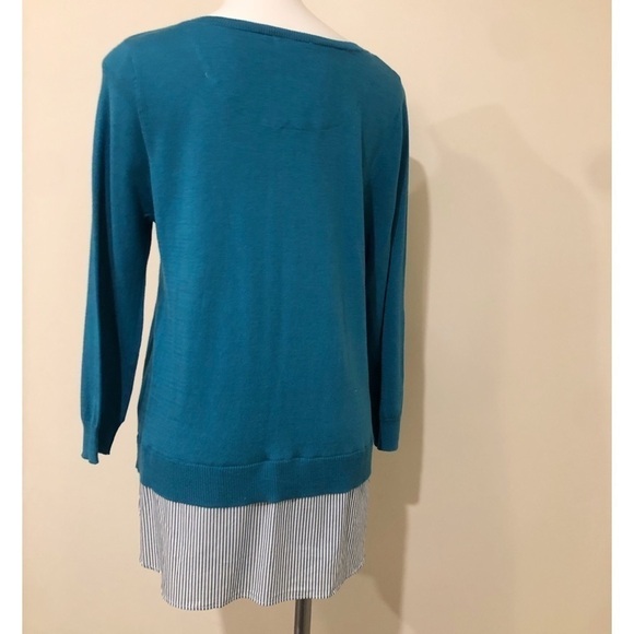 🆕 Laura Scott layered blue scoop neck swea… - Picture 3 of 9